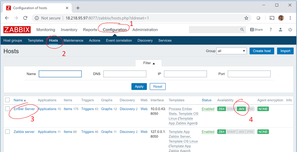 Zabbix screenshot 1